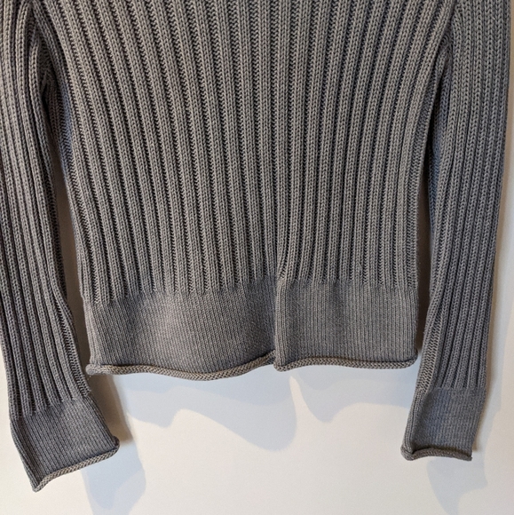 Vintage 90s Gray Chunky Knit Turtleneck Size Medium - Picture 4 of 9